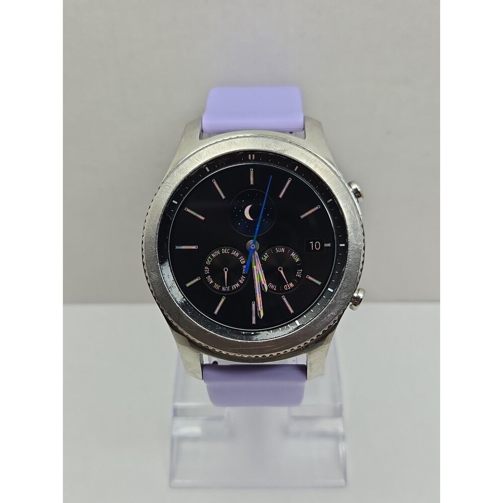 Samsung Gear S3 Classic SMR770 46mm Silver Bluetooth GPS Smartwatch Purple- Read